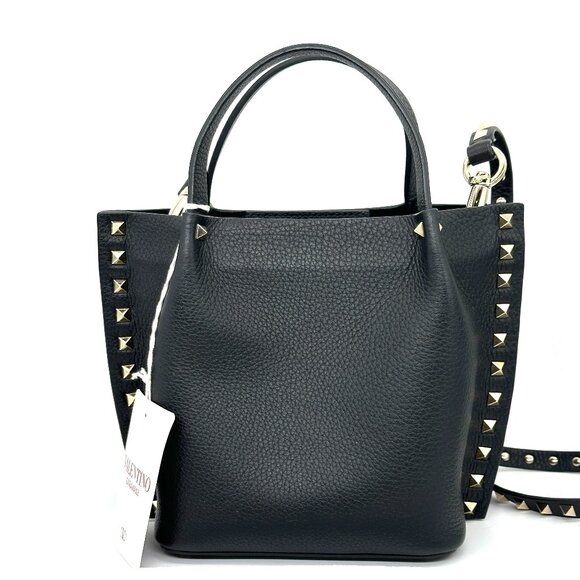 Valentino Garavani Rockstud Studded Small Leather Tote Crossbody Bag - Picture 8 of 16